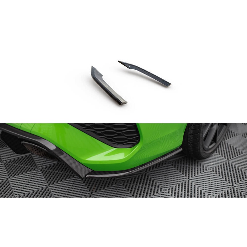 CARBON FIBER REAR SIDE SPLITTERS V.2 AUDI RS3 SEDAN 8Y (set for Maxton valance)