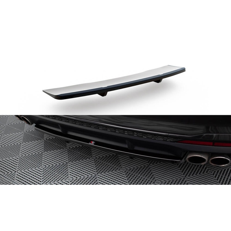 CENTRAL REAR SPLITTER (WITH VERTICAL BARS) AUDI S4 B9 FACELIFT GLOSS BLACK