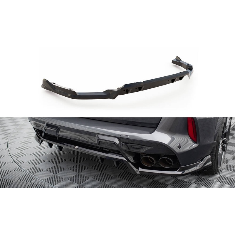 CENTRAL REAR SPLITTER (WITH VERTICAL BARS) BMW X5 M F95 FACELIFT GLOSS BLACK