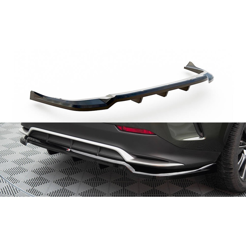 CENTRAL REAR SPLITTER (WITH VERTICAL BARS) LEXUS NX F-SPORT MK2 GLOSS BLACK