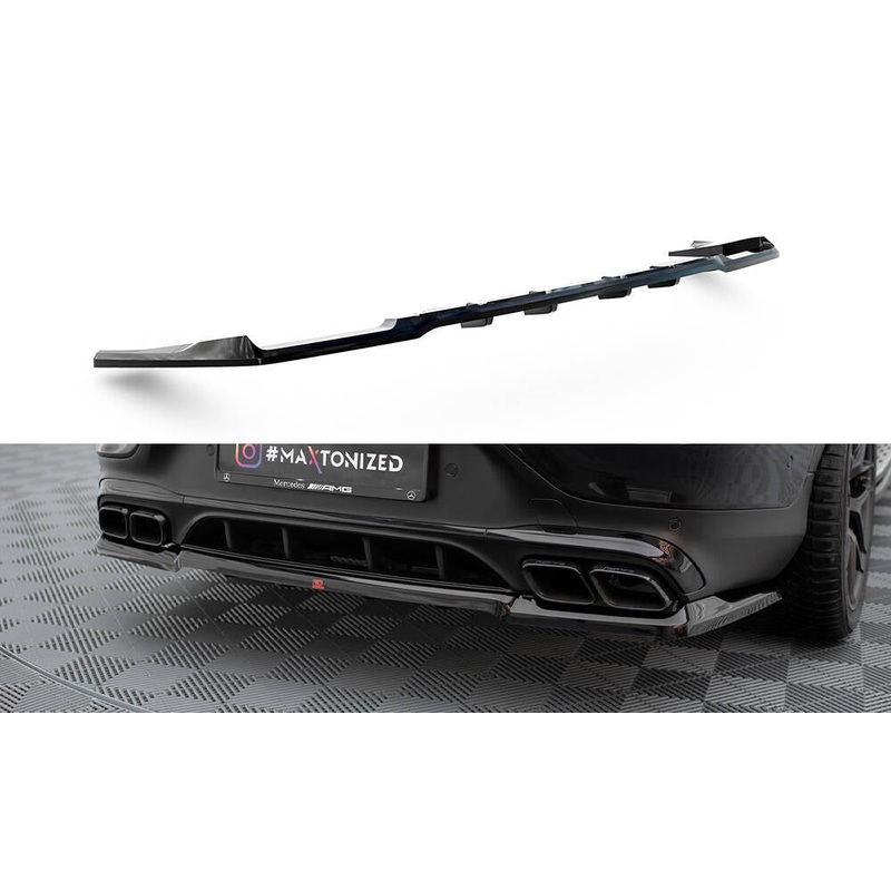 CENTRAL REAR SPLITTER (WITH VERTICAL BARS) MERCEDES-AMG GLC 63 COUPE C253 FACELIFT GLOSS BLACK