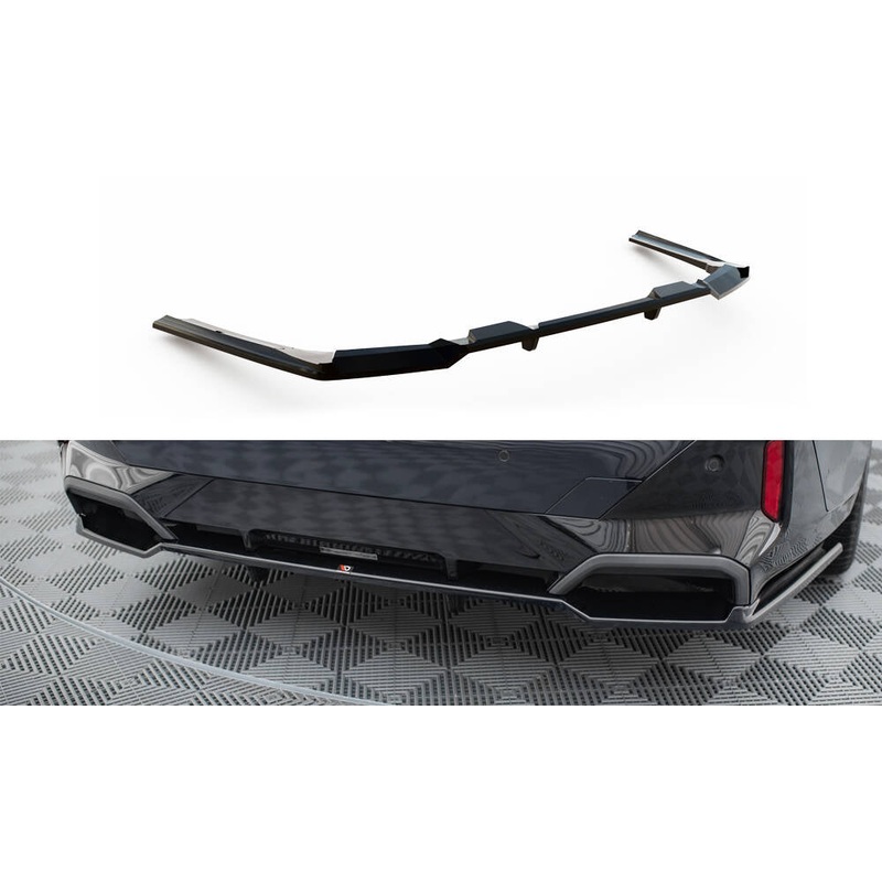 CENTRAL REAR SPLITTER (WITH VERTICAL BARS) V.1 BMW 5 M-PACK G60 GLOSS BLACK