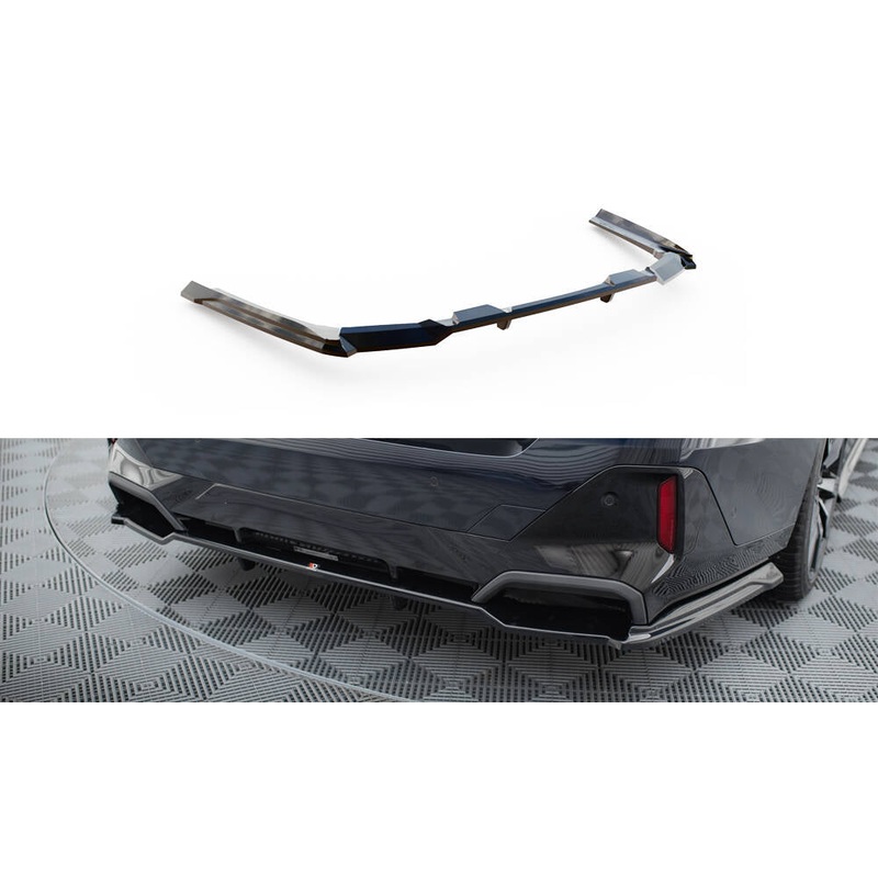 CENTRAL REAR SPLITTER (WITH VERTICAL BARS) V.2 BMW 5 M-PACK G60 GLOSS BLACK
