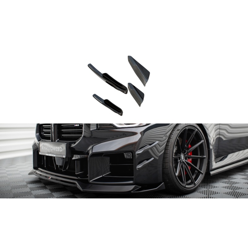 FRONT BUMPER WINGS (CANARDS) BMW M2 G87 BLACK