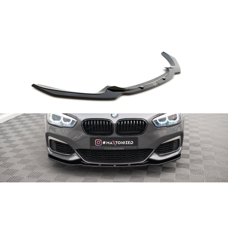 FRONT SPLITTER V.1 BMW 1 F20/F21 M-POWER FACELIFT GLOSS BLACK