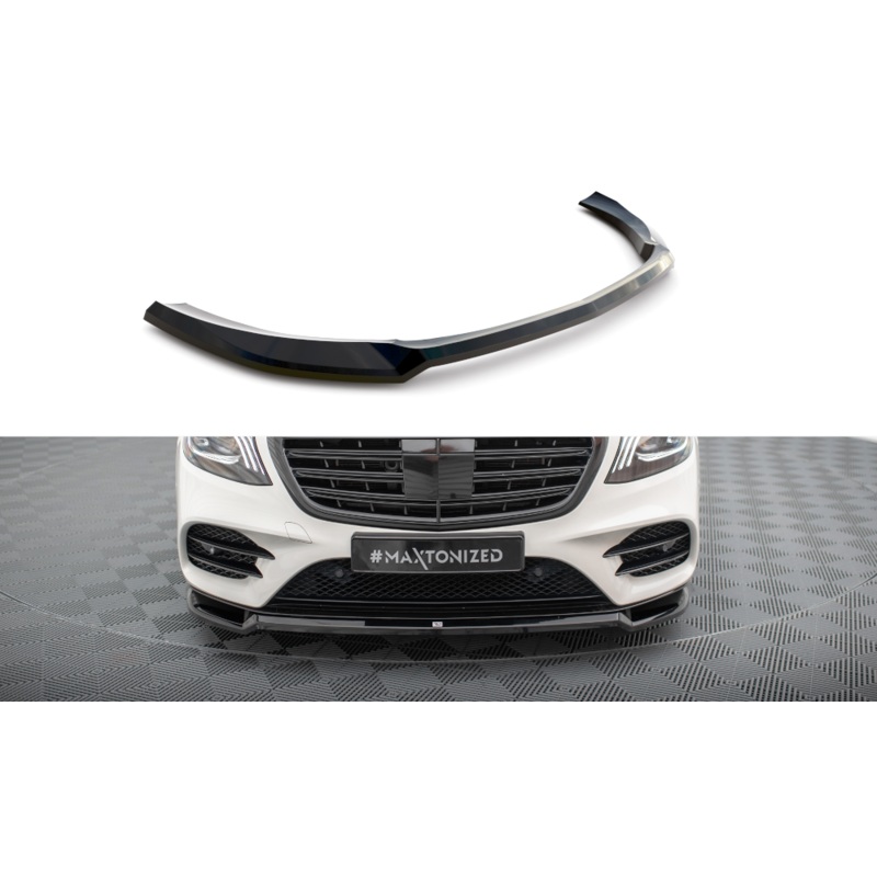 FRONT SPLITTER V.1 MERCEDES-BENZ S AMG-LINE W222 FACELIFT GLOSS BLACK