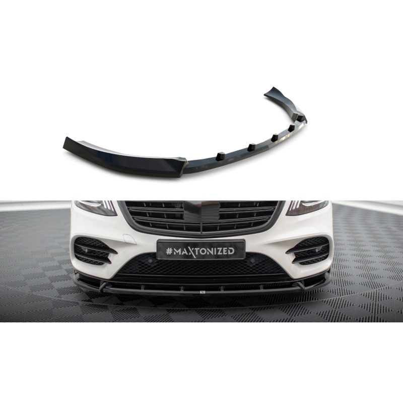 FRONT SPLITTER V.2 MERCEDES-BENZ S AMG-LINE W222 FACELIFT GLOSS BLACK