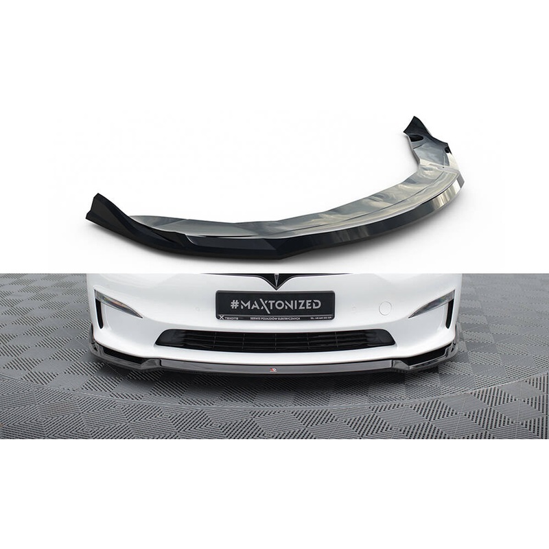 FRONT SPLITTER V.2 TESLA MODEL S PLAID MK1 FACELIFT GLOSS BLACK