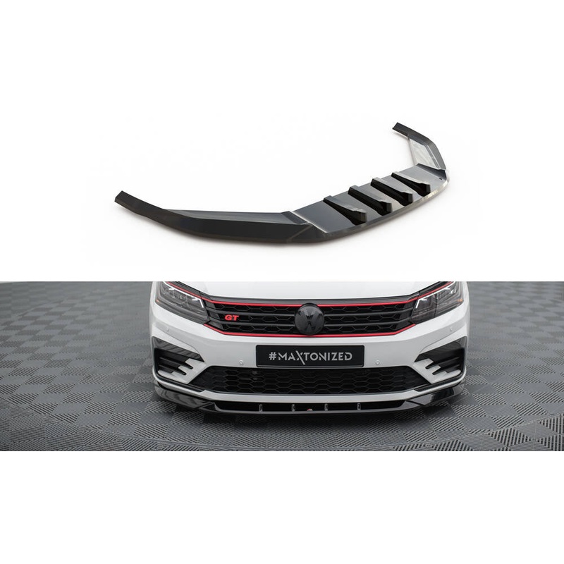 FRONT SPLITTER V.2 VOLKSWAGEN PASSAT GT B8 FACELIFT USA GLOSS BLACK