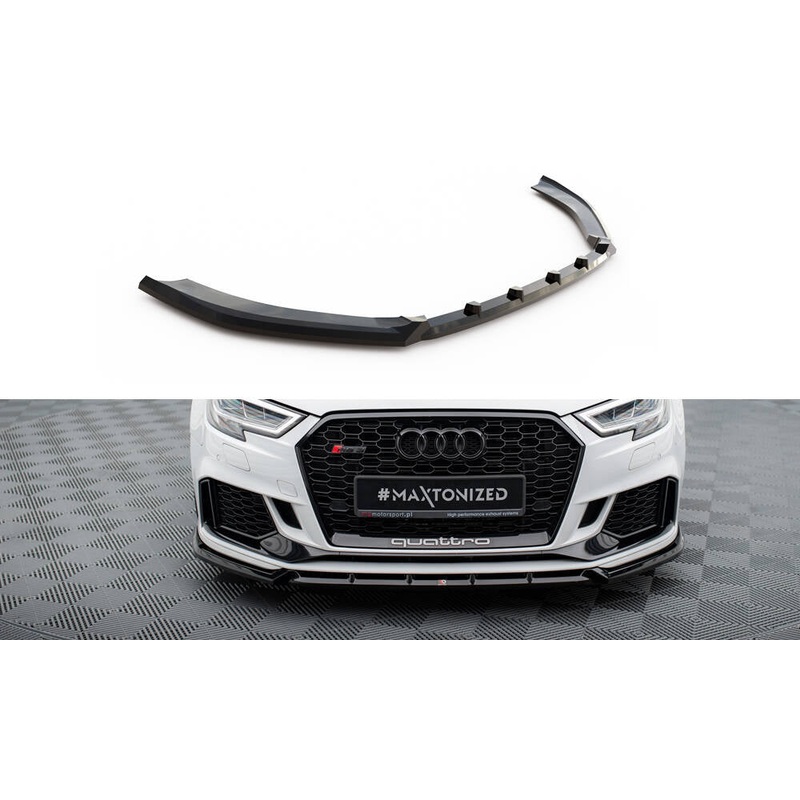 FRONT SPLITTER V.3 AUDI RS3 SEDAN 8V FACELIFT GLOSS BLACK