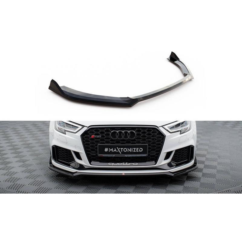 FRONT SPLITTER V.4 AUDI RS3 SEDAN 8V FACELIFT GLOSS BLACK