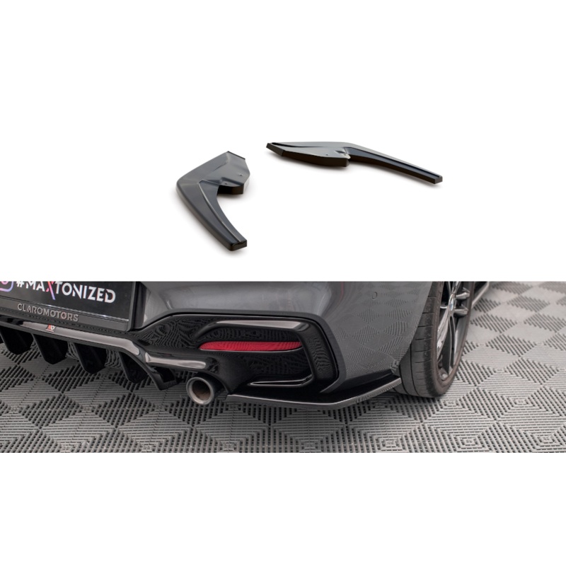 REAR SIDE SPLITTERS BMW 1 F20 FACELIFT M-POWER (set for Maxton valance) GLOSS BLACK