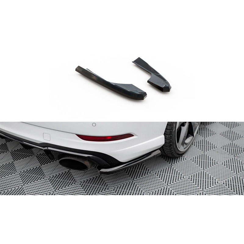 REAR SIDE SPLITTERS V.2 AUDI RS3 SEDAN 8V FACELIFT GLOSS BLACK