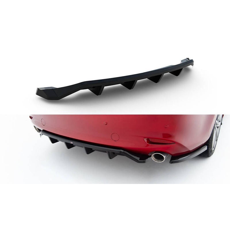 Rear Splitter (with vertical bars) Mazda 6 Sedan Mk3 Facelift GLOSS BLACK