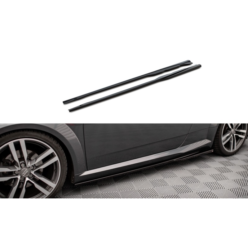 SIDE SKIRTS DIFFUSERS AUDI TT S-LINE 8S GLOSS BLACK