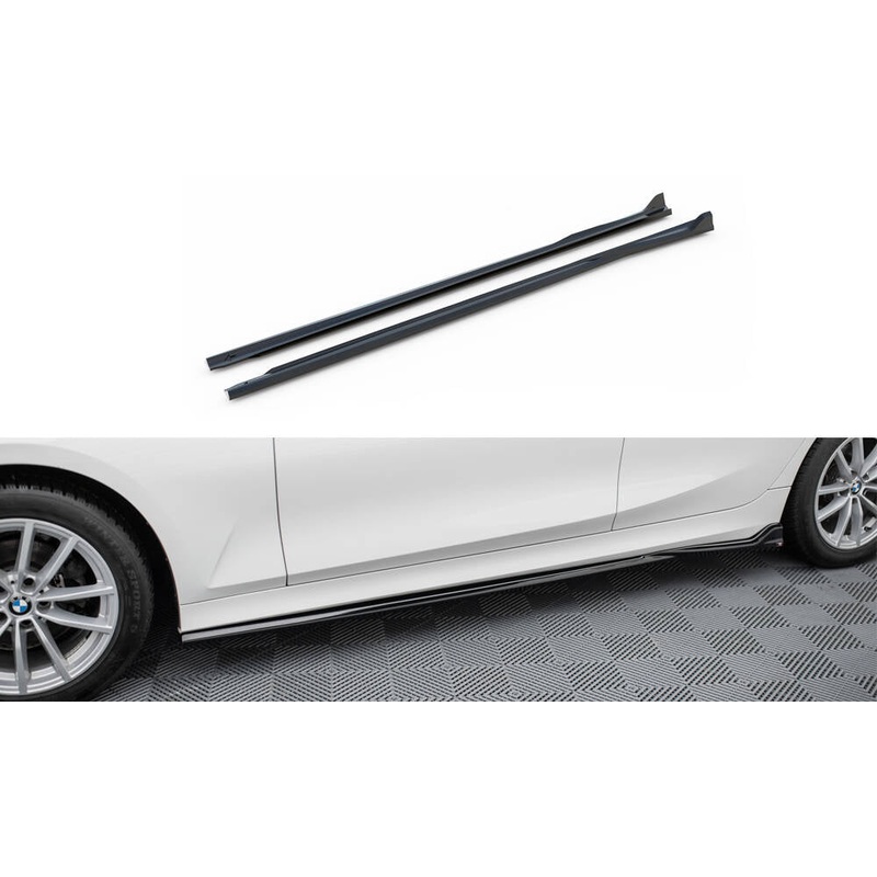 SIDE SKIRTS DIFFUSERS BMW 3 SEDAN / TOURING G20 / G21 FACELIFT GLOSS BLACK