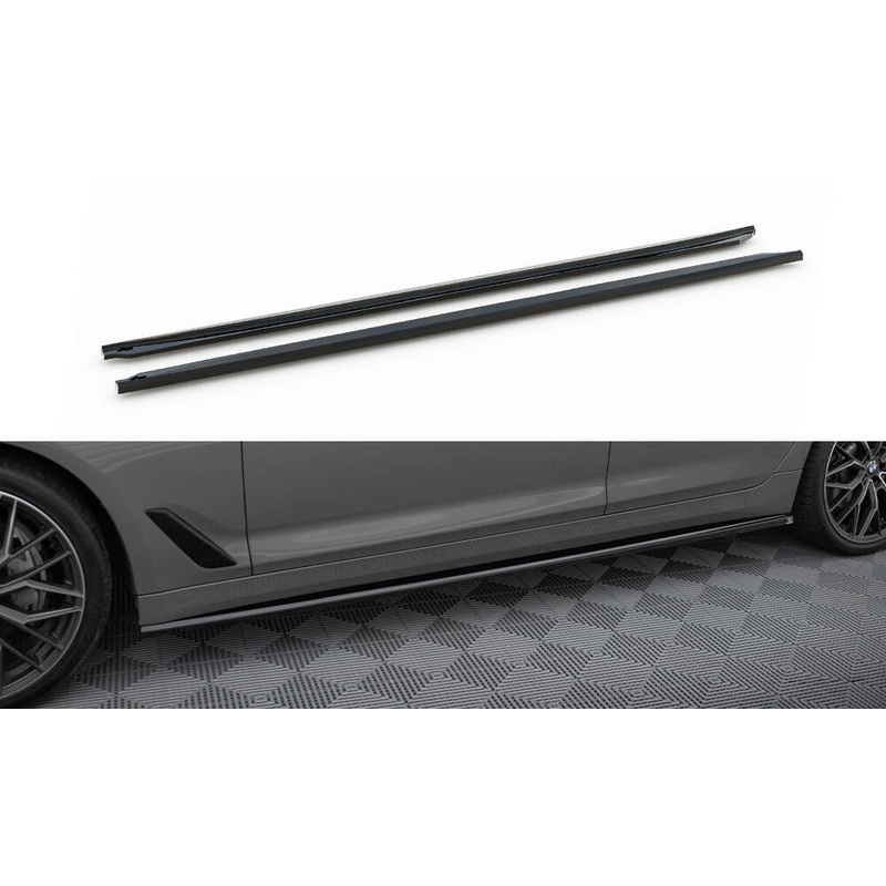 SIDE SKIRTS DIFFUSERS BMW 5 G30 / G31 FACELIFT GLOSS BLACK