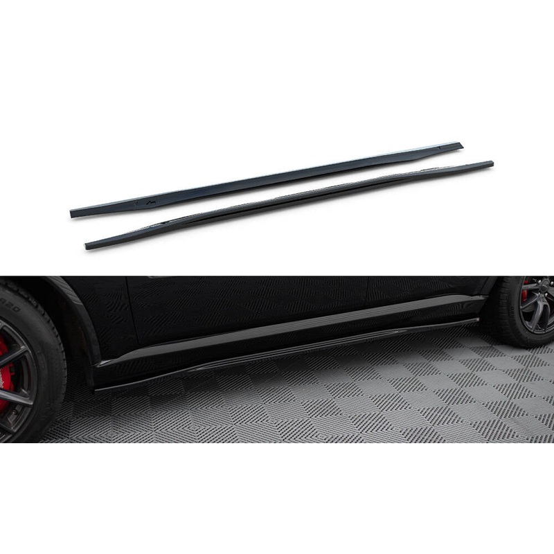 SIDE SKIRTS DIFFUSERS DODGE DURANGO SRT MK3 GLOSS BLACK