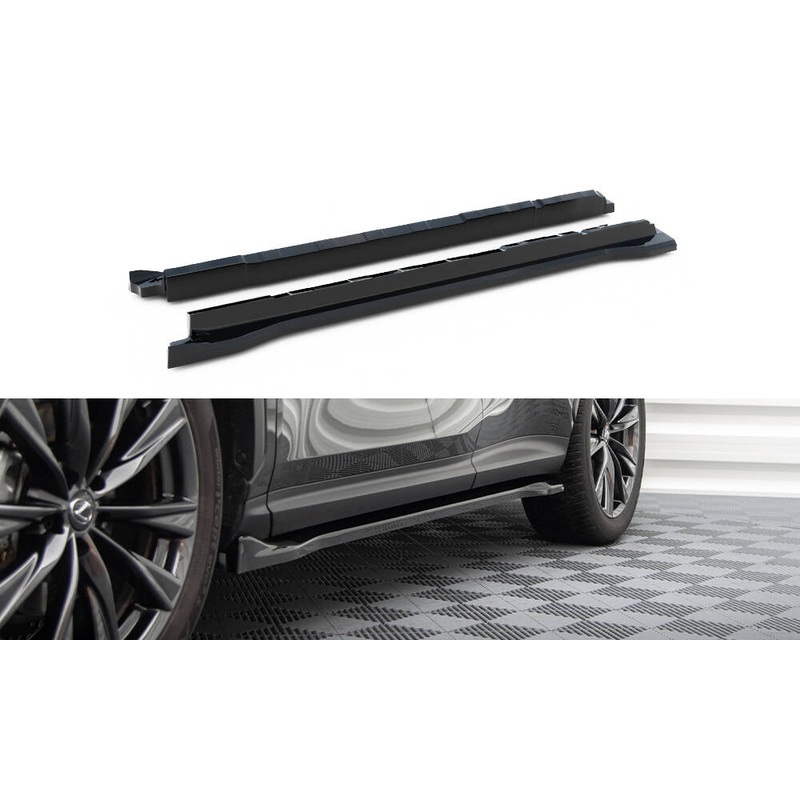 SIDE SKIRTS DIFFUSERS LEXUS NX F-SPORT MK2 GLOSS BLACK