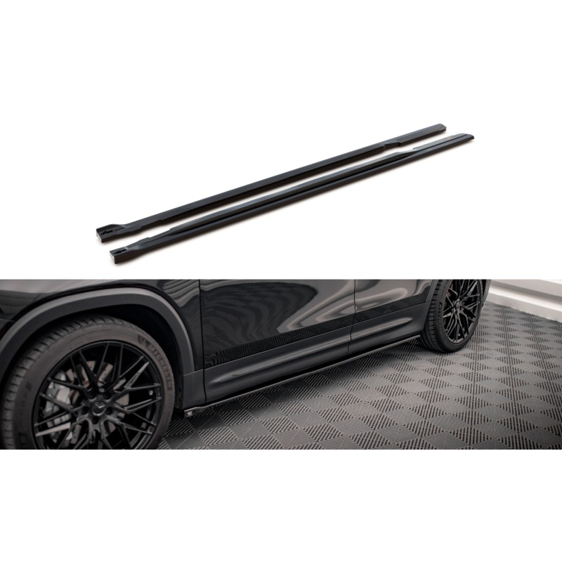 SIDE SKIRTS DIFFUSERS MERCEDES-AMG GLB 35 X247 GLOSS BLACK