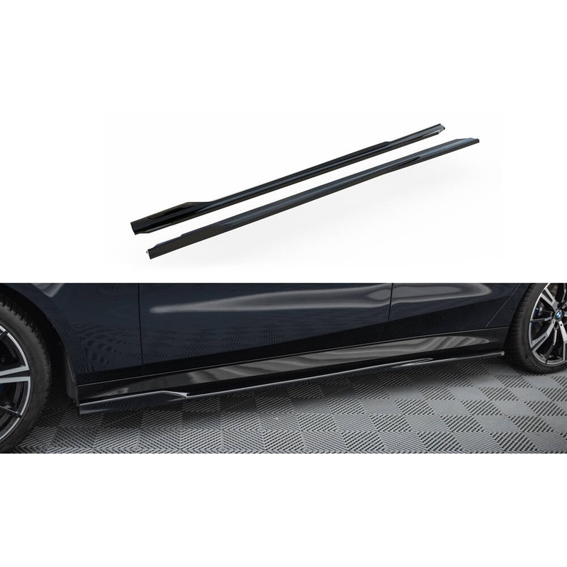 SIDE SKIRTS DIFFUSERS V.2 BMW 5 M-PACK G60 GLOSS BLACK