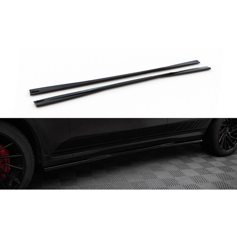 SIDE SKIRTS DIFFUSERS V.2 MERCEDES-BENZ GLC COUPE AMG-LINE C253 GLOSS BLACK