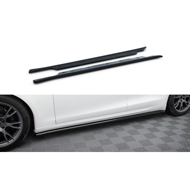 SIDE SKIRTS DIFFUSERS V.2 TESLA MODEL S PLAID MK1 FACELIFT GLOSS BLACK