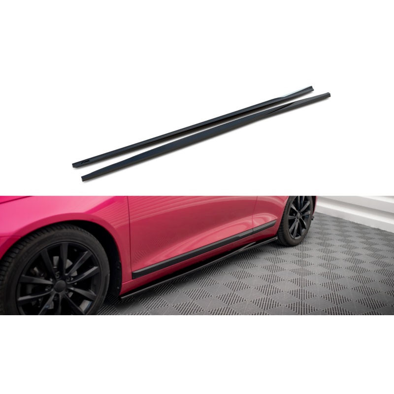 SIDE SKIRTS DIFFUSERS VOLKSWAGEN SCIROCCO MK3 GLOSS BLACK