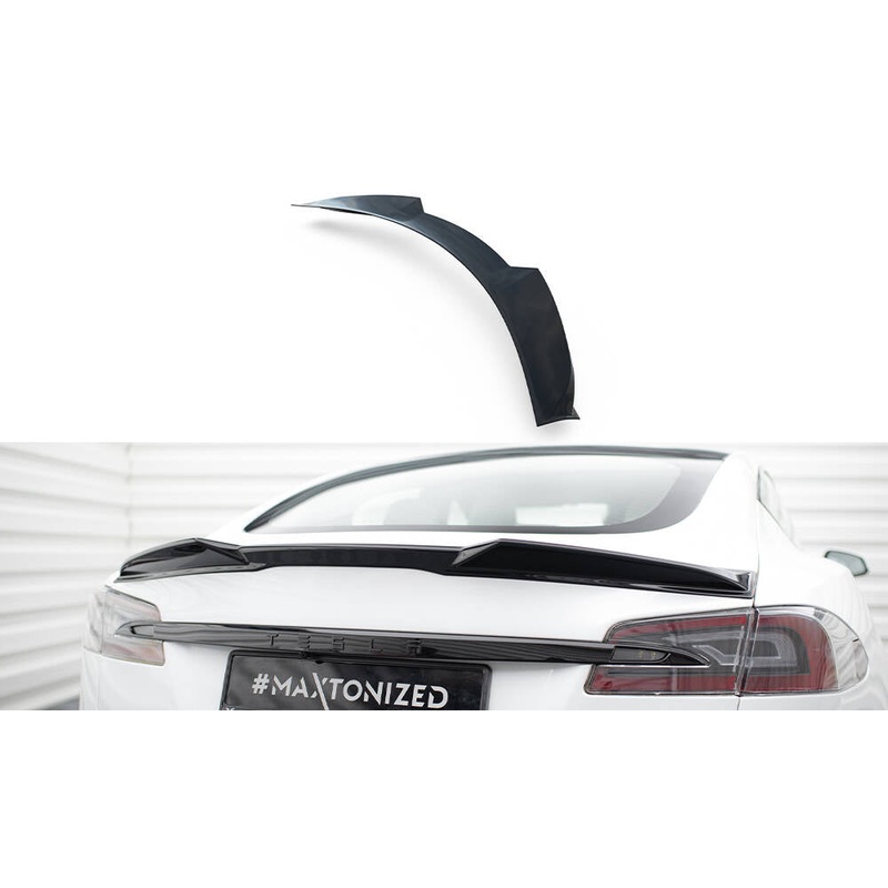 SPOILER CAP 3D TESLA MODEL S PLAID MK1 FACELIFT GLOSS BLACK