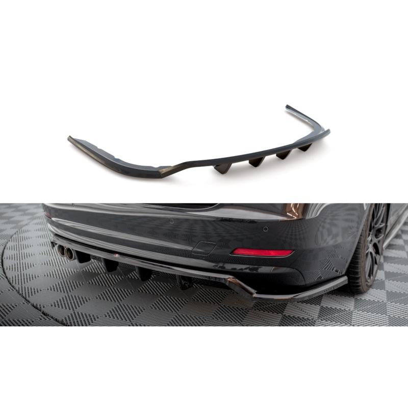 CENTRAL REAR SPLITTER (WITH VERTICAL BARS) BMW 4 GRAN COUPE F36 GLOSS BLACK