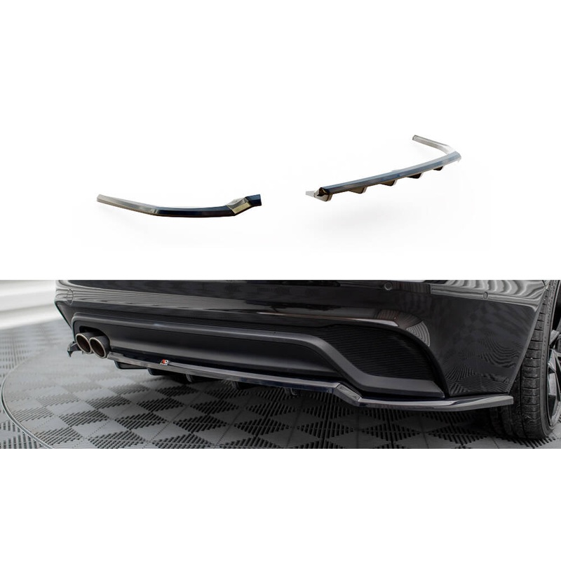 CENTRAL REAR SPLITTER (WITH VERTICAL BARS) JAGUAR XE X760 FACELIFT GLOSS BLACK
