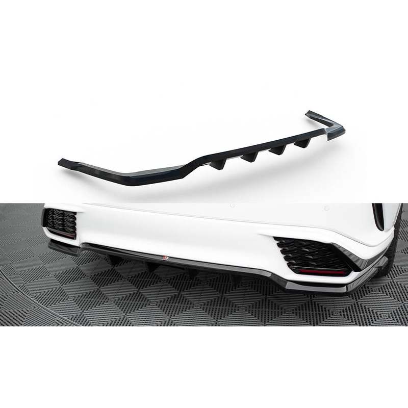 CENTRAL REAR SPLITTER (WITH VERTICAL BARS) LEXUS RX F-SPORT MK5 GLOSS BLACK