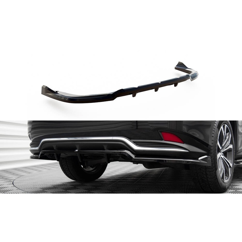 CENTRAL REAR SPLITTER (WITH VERTICAL BARS) LEXUS RX MK4 FACELIFT GLOSS BLACK