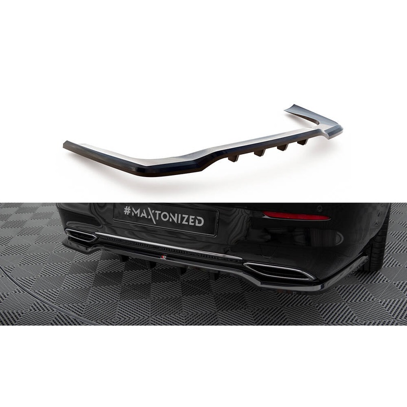 CENTRAL REAR SPLITTER (WITH VERTICAL BARS) MERCEDES-BENZ CLA COUPE C118 GLOSS BLACK