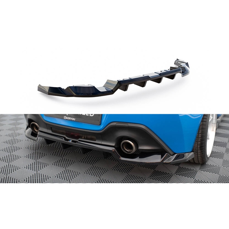 CENTRAL REAR SPLITTER (WITH VERTICAL BARS) V.1 TOYOTA GR86 MK1 / BRZ MK2 GLOSS BLACK