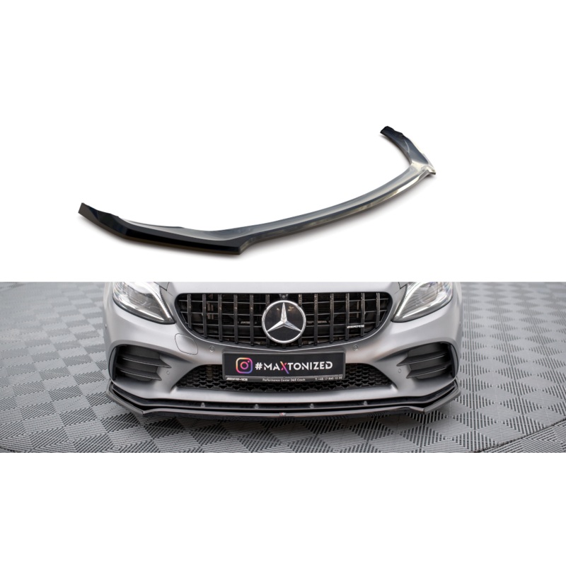 FRONT SPLITTER V.1 MERCEDES-AMG C43 COUPE / SEDAN C205 / W205 FACELIFT GLOSS BLACK