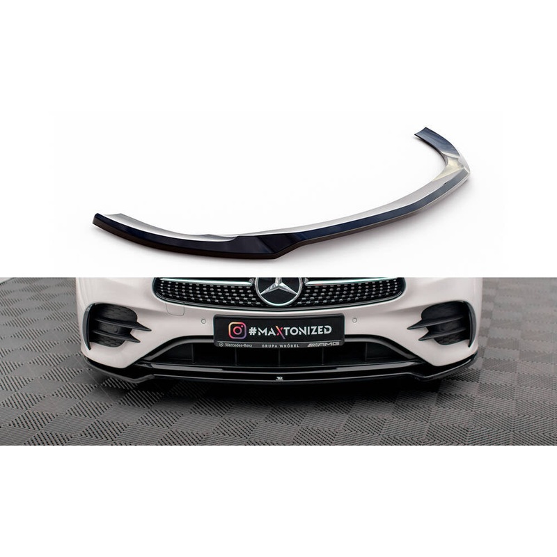 FRONT SPLITTER V.1 MERCEDES-BENZ E-CLASS W213 COUPE (C238) / CABRIOLET (A238) AMG-LINE / 53 AMG GLOSS BLACK