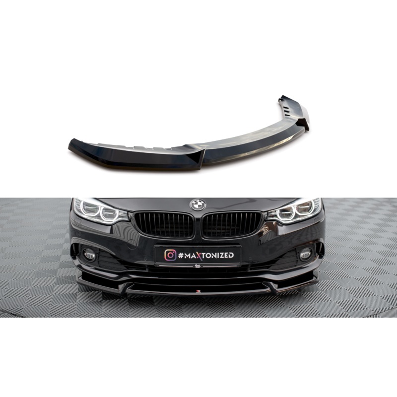 FRONT SPLITTER V.2 BMW 4 COUPE / GRAN COUPE / CABRIO F32 / F36 / F33 GLOSS BLACK