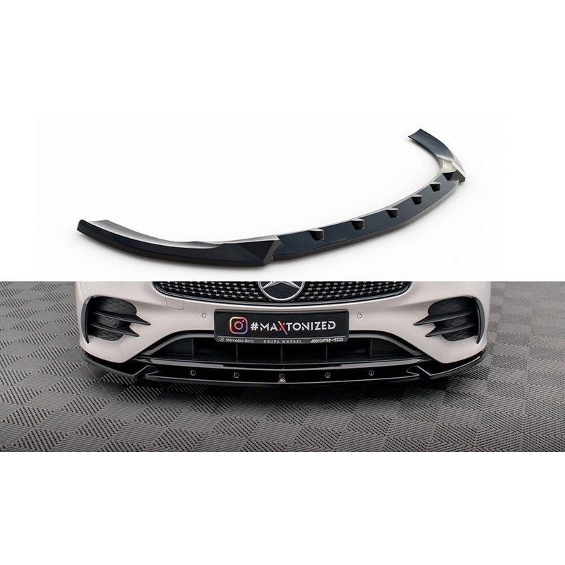 FRONT SPLITTER V.2 MERCEDES-BENZ E-CLASS W213 COUPE (C238) / CABRIOLET (A238) AMG-LINE / 53 AMG GLOSS BLACK