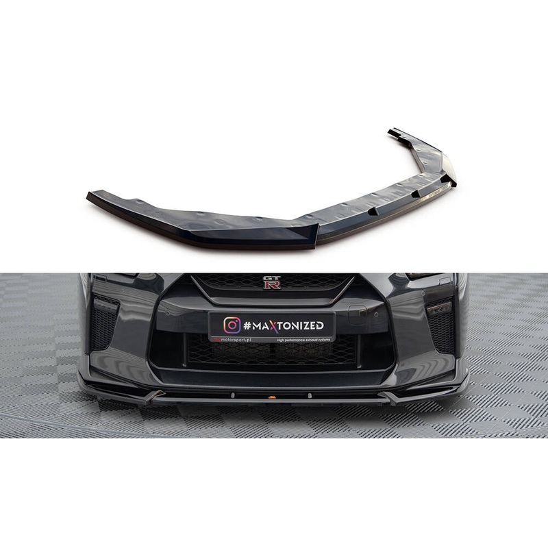 FRONT SPLITTER V.2 NISSAN GTR R35 FACELIFT GLOSS BLACK