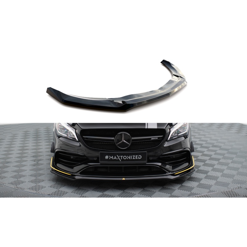 FRONT SPLITTER V.3 MERCEDES-AMG CLA 45 AERO C117 FACELIFT GLOSS BLACK