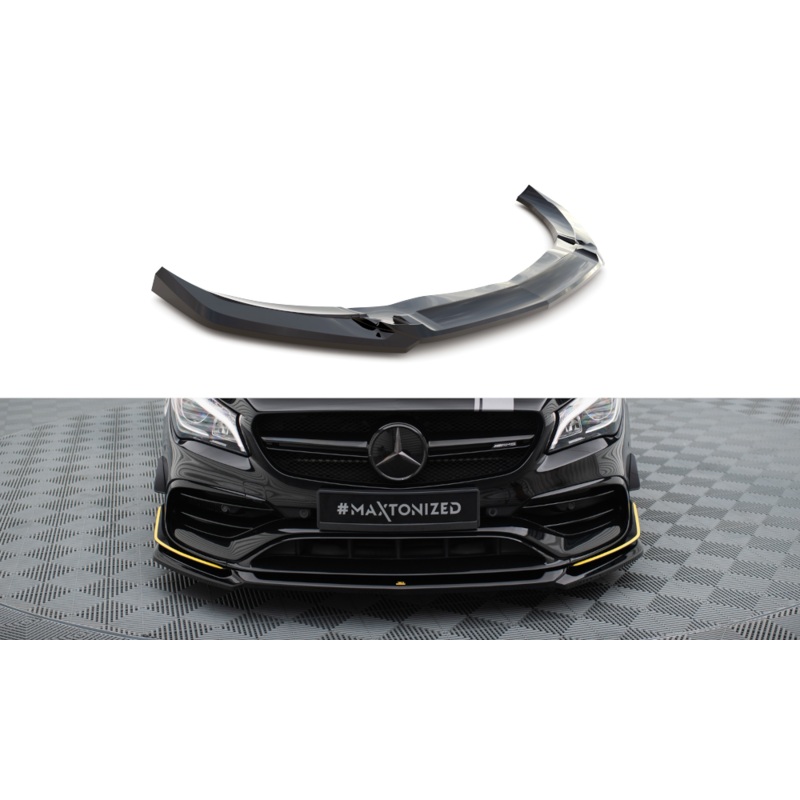 FRONT SPLITTER V.4 MERCEDES-AMG CLA 45 AERO C117 FACELIFT GLOSS BLACK