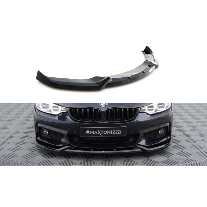 FRONT SPLITTER V.5 BMW 4 COUPE / GRAN COUPE / CABRIO M-PACK F32 / F36 / F33 GLOSS BLACK
