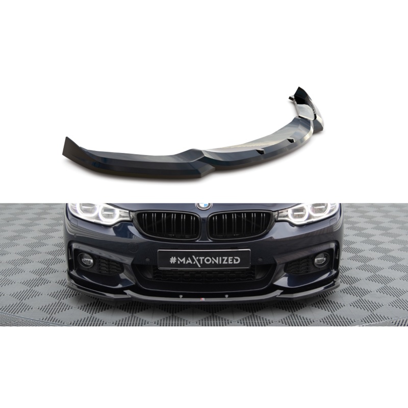 FRONT SPLITTER V.6 BMW 4 COUPE / GRAN COUPE / CABRIO M-PACK F32 / F36 / F33 GLOSS BLACK