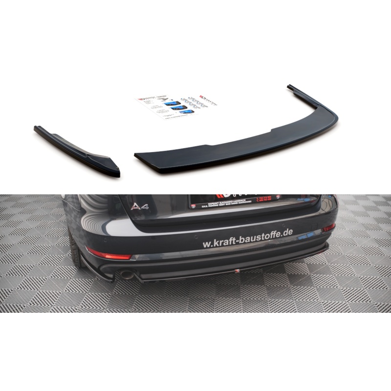 REAR SIDE SPLITTERS AUDI A4 B9 GLOSS BLACK