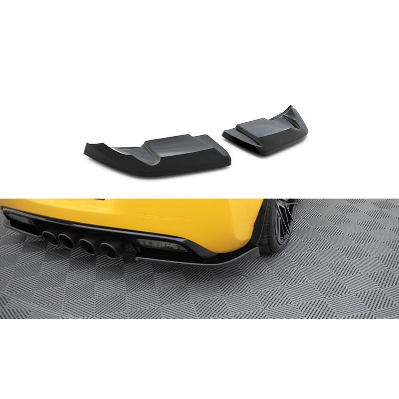REAR SIDE SPLITTERS CHEVROLET CORVETTE C6 GLOSS BLACK