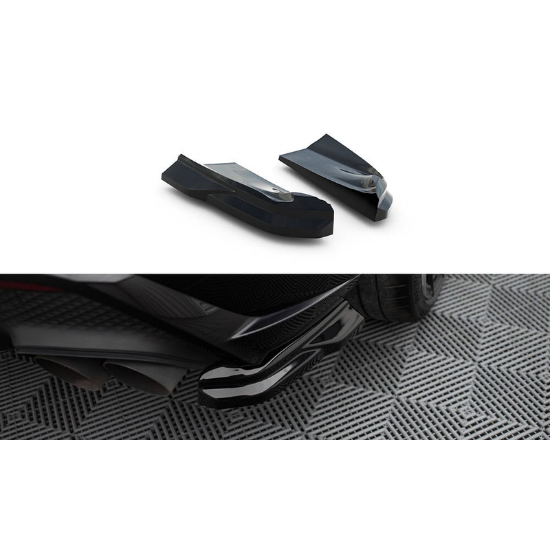 REAR SIDE SPLITTERS PORSCHE MACAN GTS MK1 FACELIFT 2 GLOSS BLACK