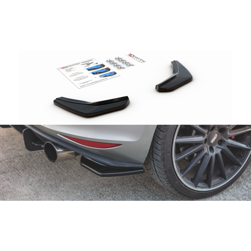 REAR SIDE SPLITTERS V.2 VW GOLF 7 GTI GLOSS BLACK