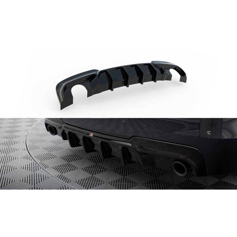 REAR VALANCE V.2 BMW 5 M-PACK F10 (VERSION WITH TWO SINGLE EXHAUSTS) GLOSS BLACK