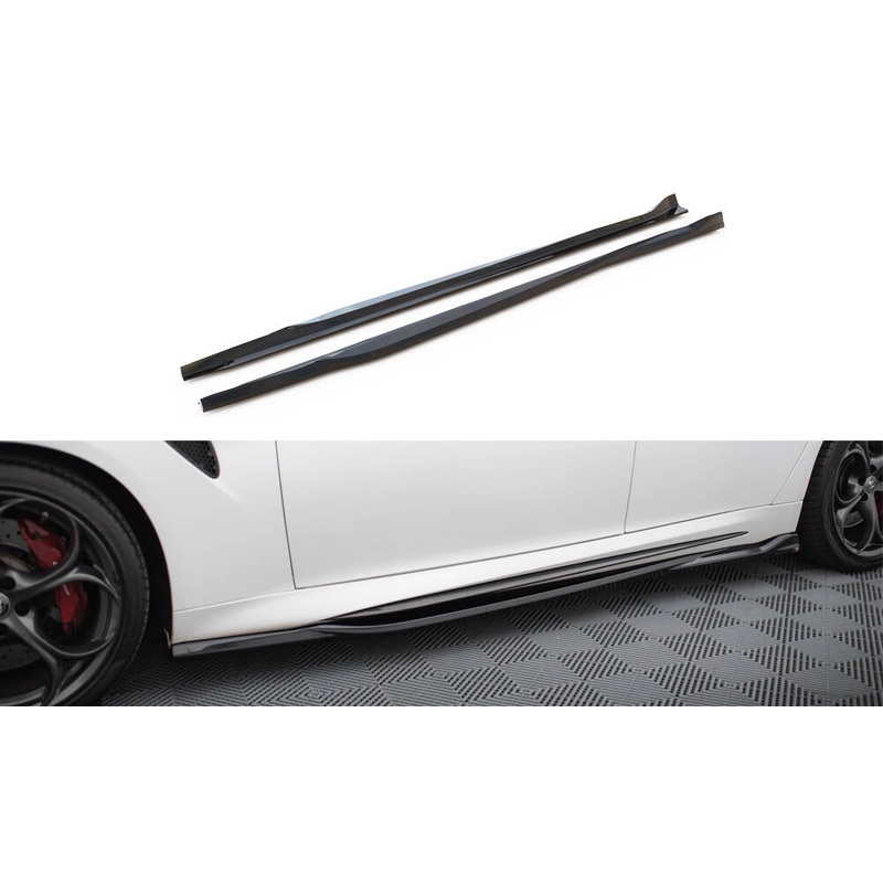 SIDE SKIRTS DIFFUSERS ALFA ROMEO GIULIA QUADRIFOGLIO GLOSS BLACK